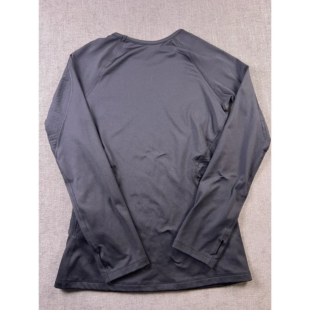 Nike Dri Fit Compression Shirt Girls L‎ Black Center Hit Logo Swoosh Wicking